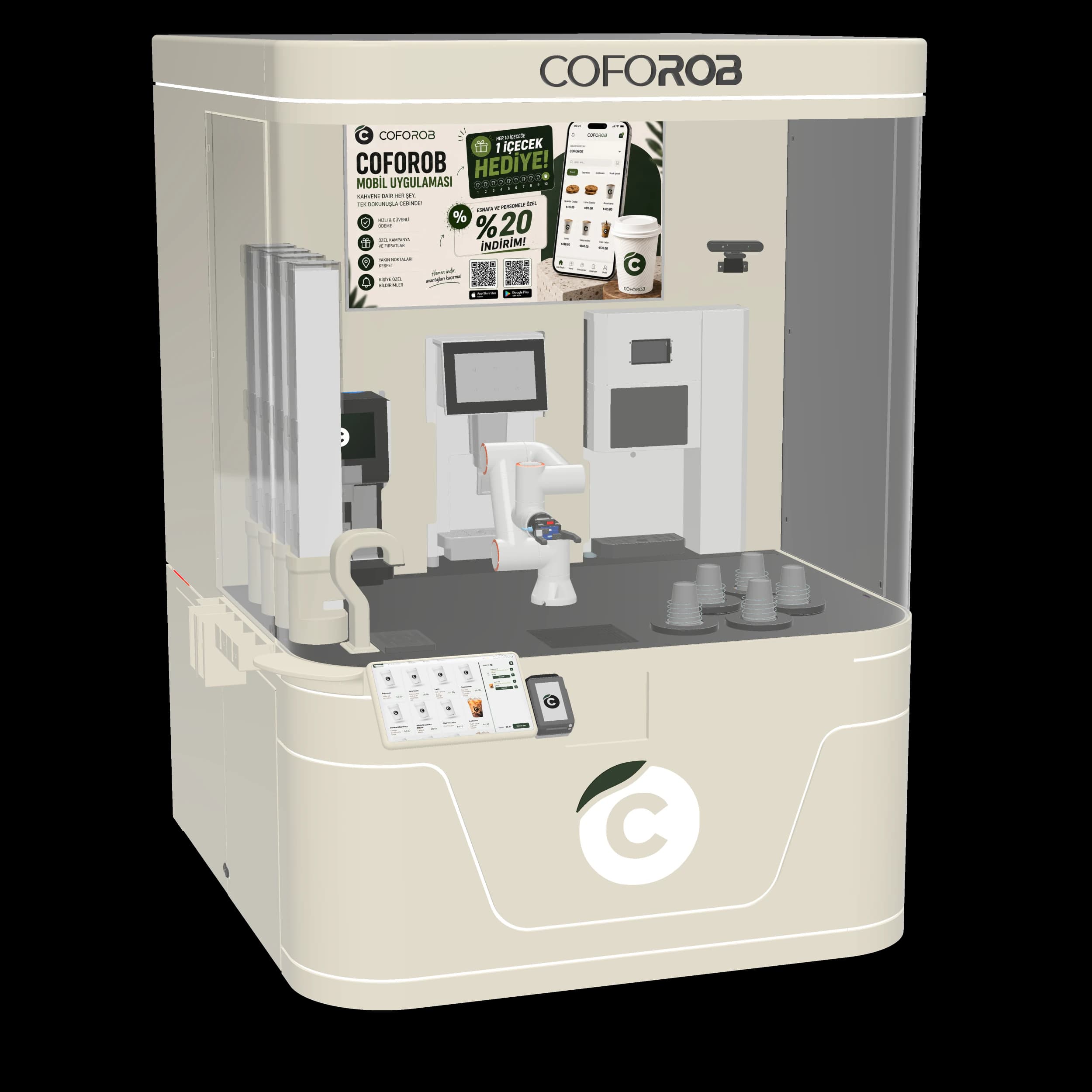 Coforob Meydan robotik barista kiosku