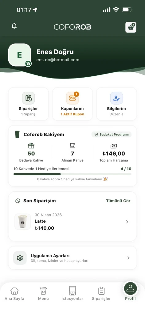 Profilo CofoAPP e saldo fedeltà